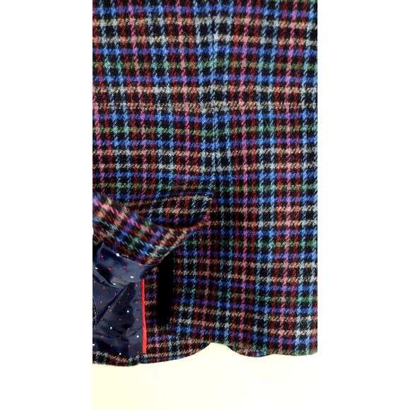 Talbots Mistletoe Plaid Shetland Wool Blazer Velvet Trim Business Jacket Size 10 - Picture 10 of 15